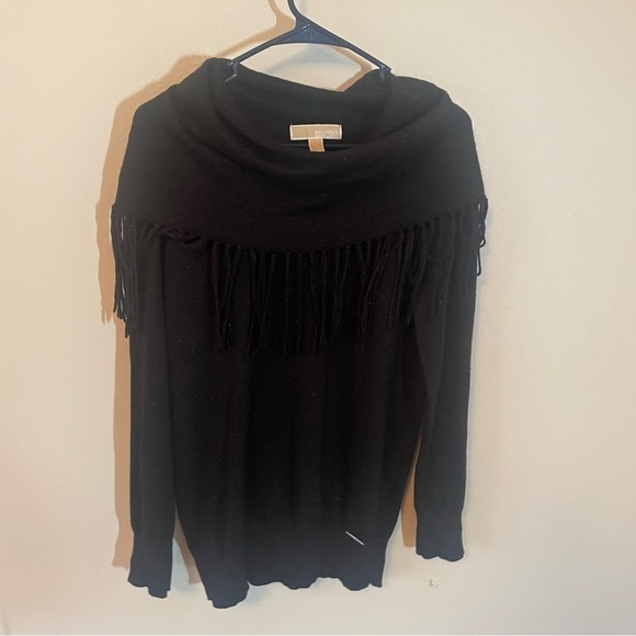 Michael Kors Black Cowl Neck Sweater with Metallic Reflection - Size M - Picture 11 of 13